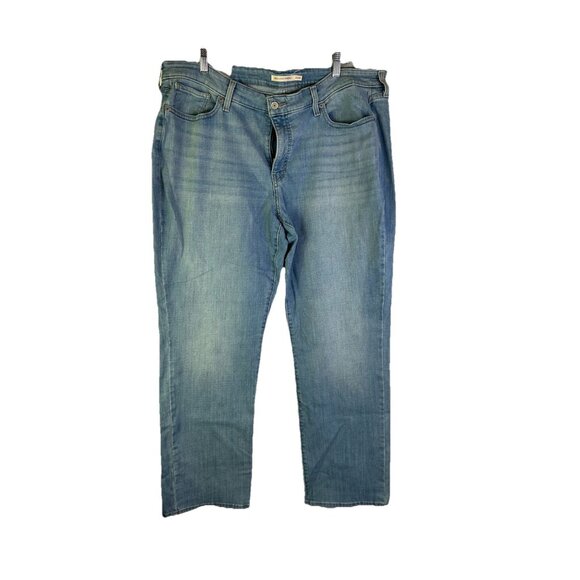 New Levis 414 Classic Straight Light Wash Denim Jeans Womens 20W - Picture 1 of 11